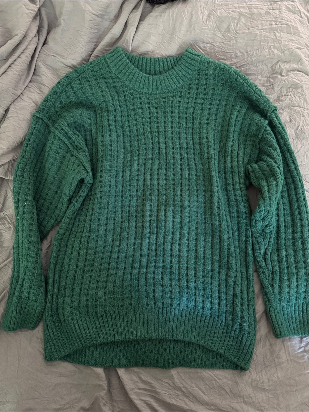 SO Emerald Green Ribbed Crewneck Sweater